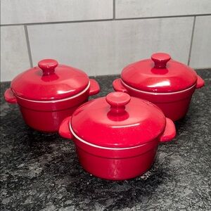 Set of 3 Ceramic Mini Casserole’s. FOOD NETWORK. In box. Look to be new